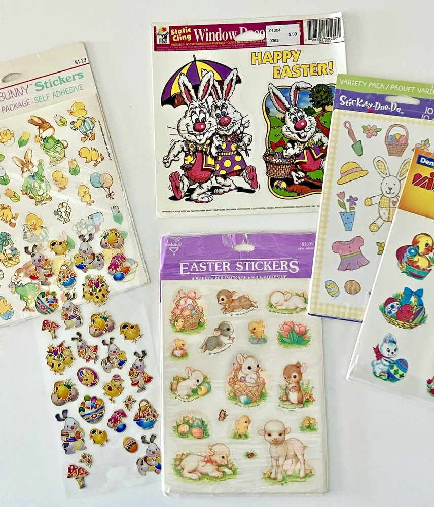 Vintage Lot Easter Stickers American Greetings Dennison Plus Others
