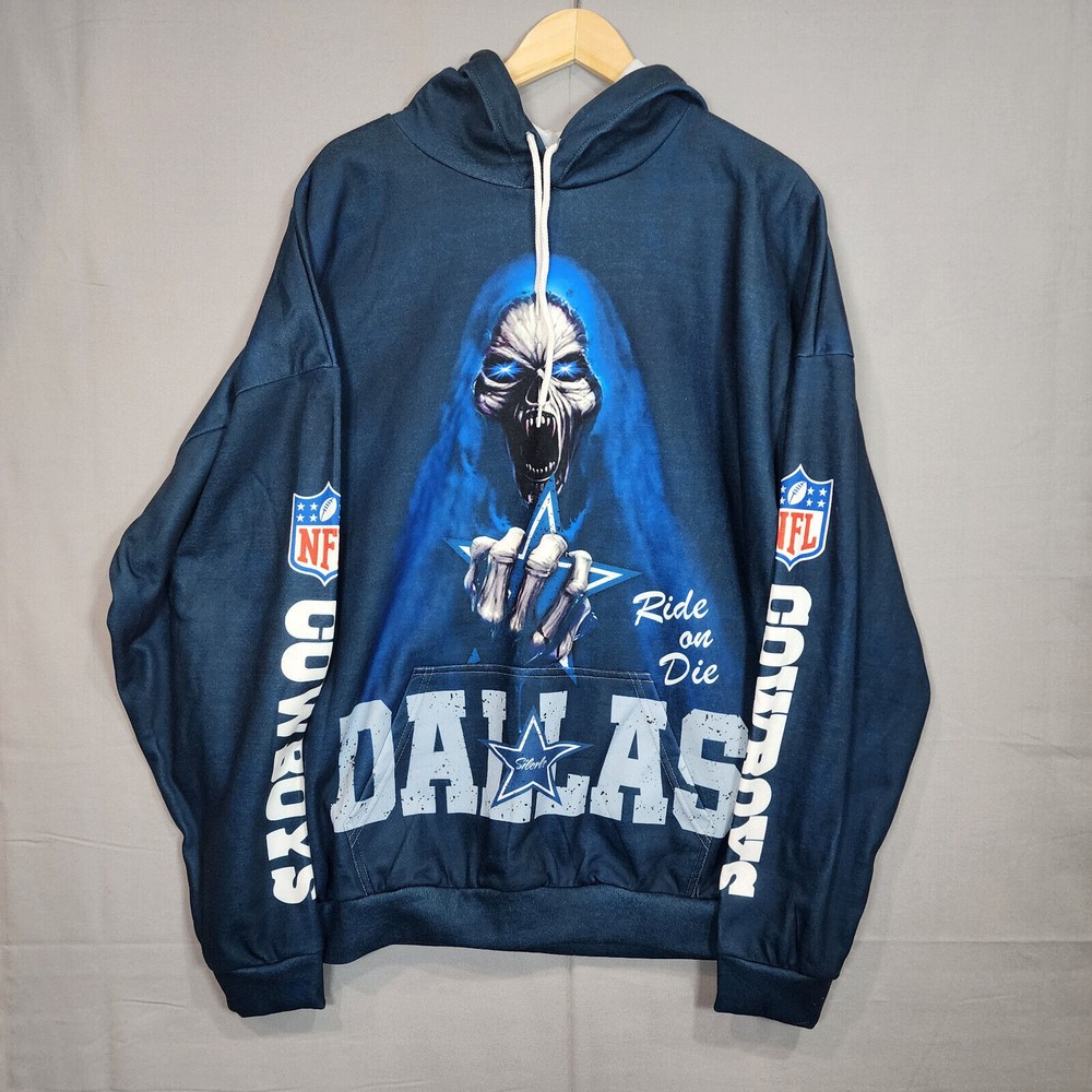 Dallas Cowboys Skull 3D Graphic Hoodie for Men in Size 3XL