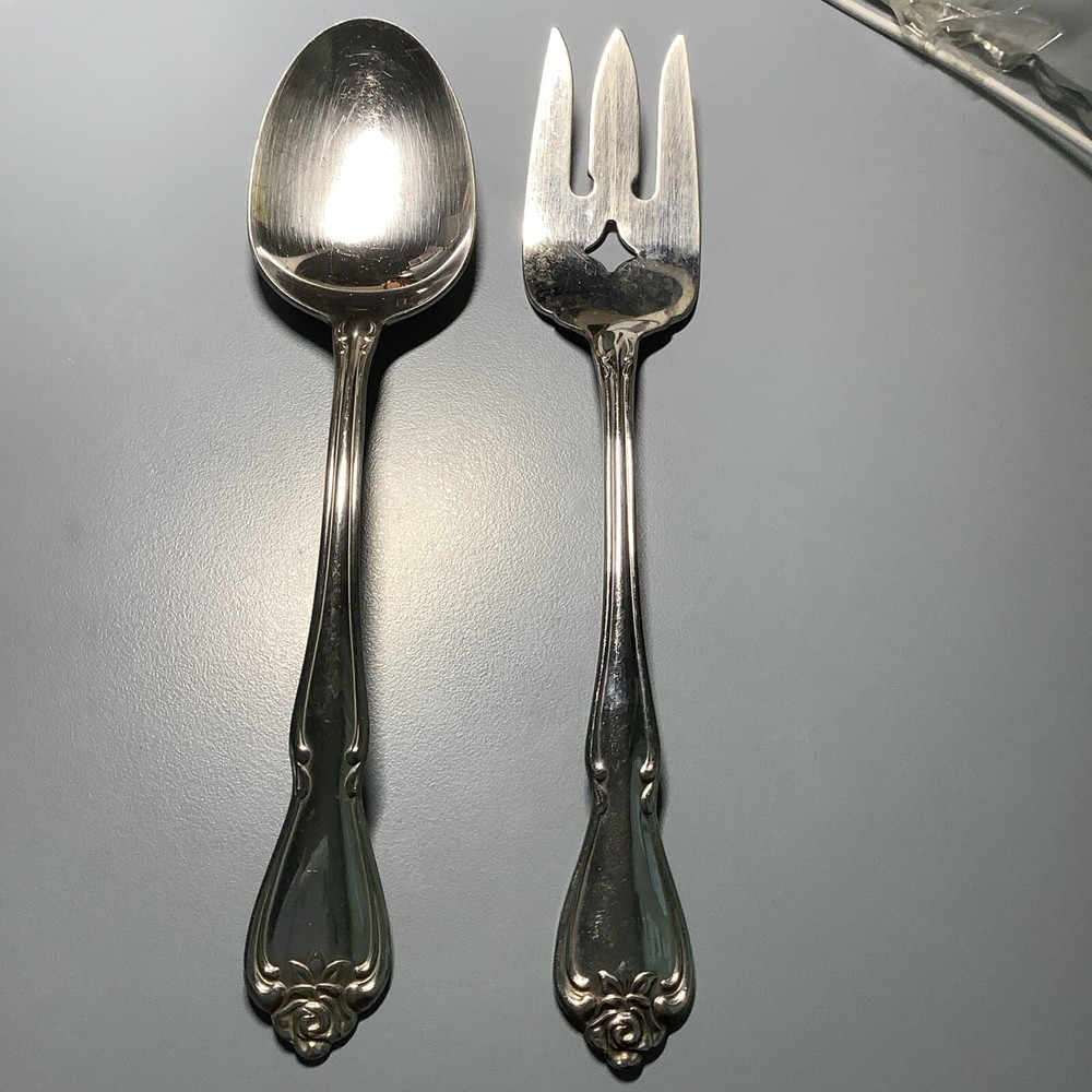 Oneida USA Rose  Arbor  TRUE ROSE  Stainless Steel  two piece serving set