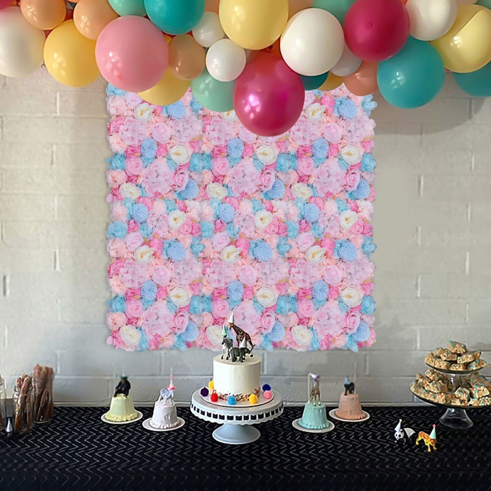 6x 40*60*12cm Artificial Flower Wall Panel Backdrop Wall Decor for Party Wedding