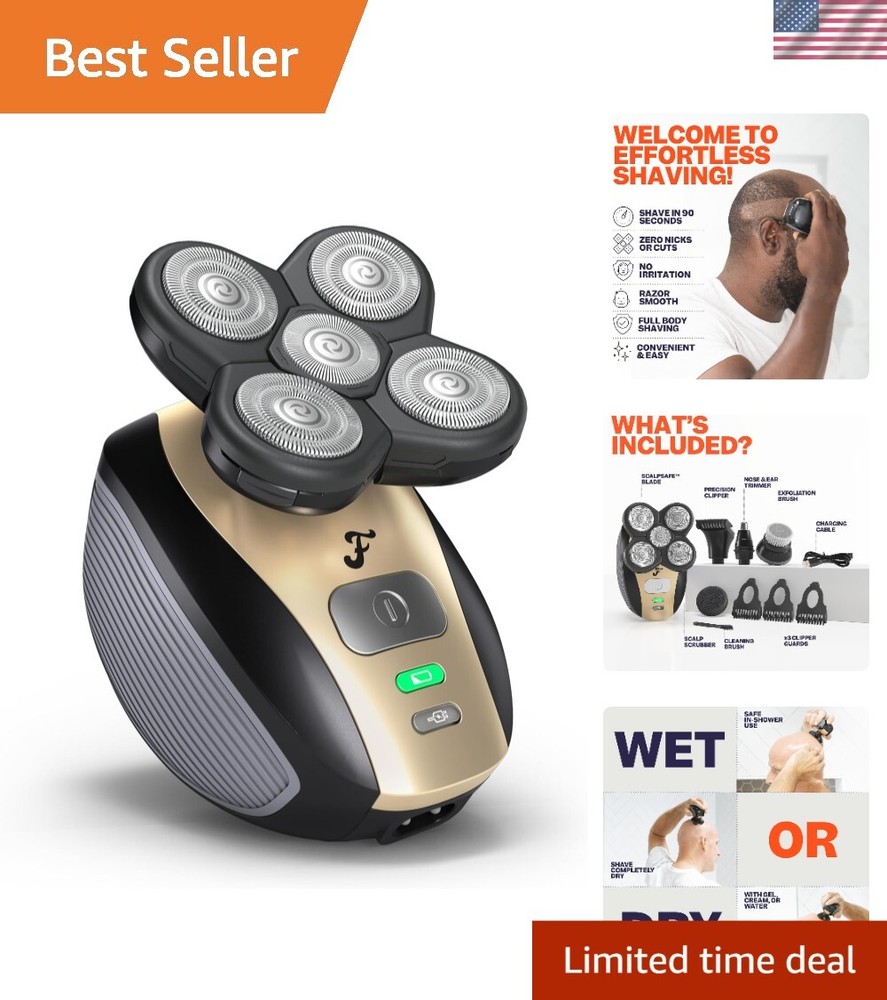 Cordless Waterproof FlexSeries Electric Shaver for Smooth Shave with Attachments