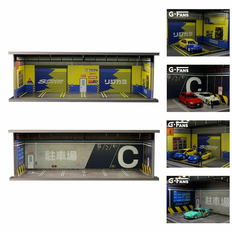 G-Fans 1:64 Assemble Diorama LED Lighting Garage Model Car Display Station New