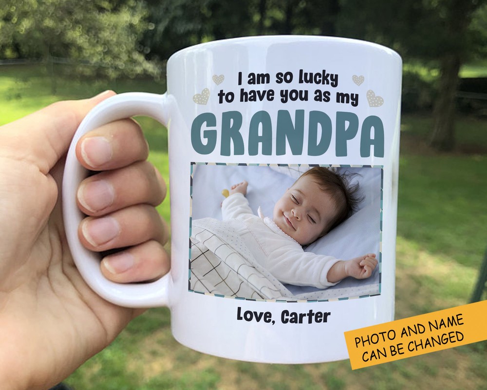 Personalized To My Grandpa Mug Custom Photo Mug Baby Mug From Baby To Grandpa
