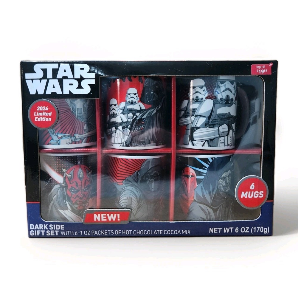 Star Wars Dark Side 2024 Limited Edition Hot Cocoa Mug Gift Set - 6 Collectibles