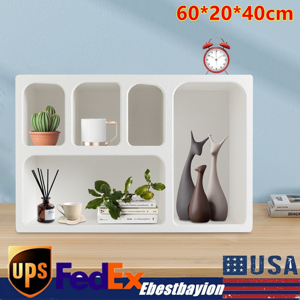 Storage Cabinet MDF Modern store frames Shelves for Home Decor 5 Compartments US