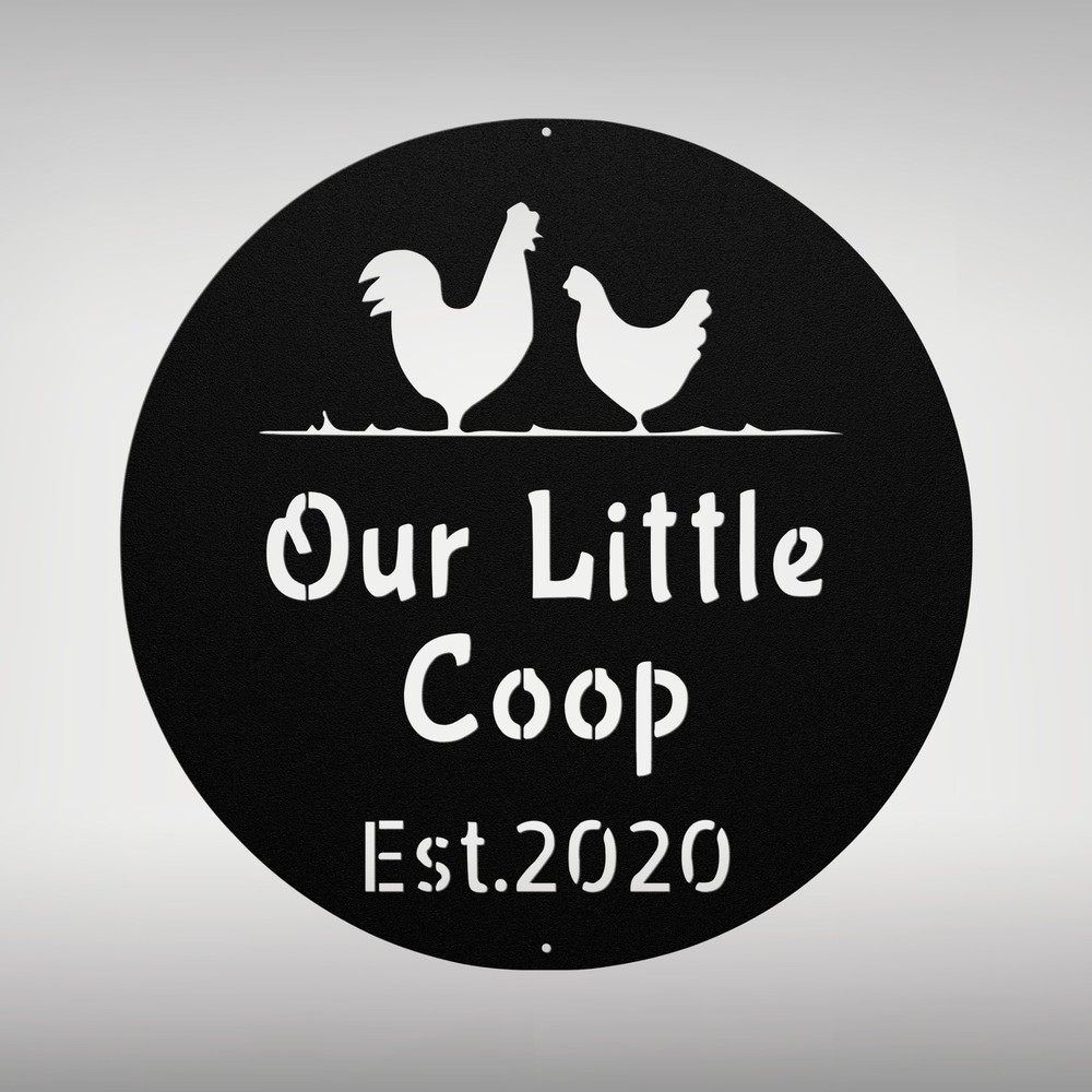Personalized Chicken Coop Metal Wall Art Sign Decor Hen House Signs Farmhouse