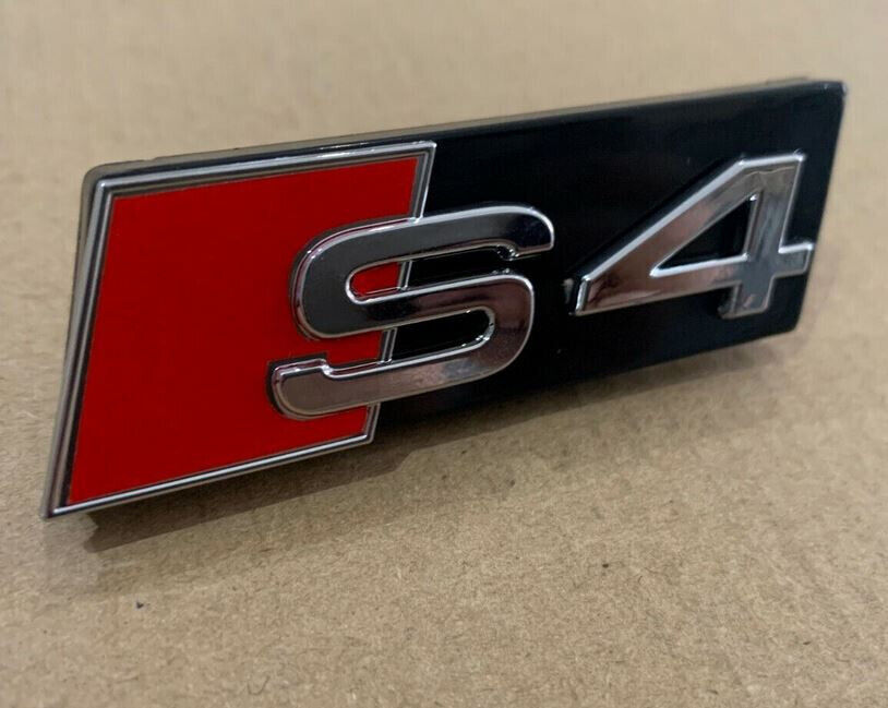 NEW Audi A4 S4 B8 B9 Hood Grille Emblem Front Bonnet Badge Decal Black Chrome