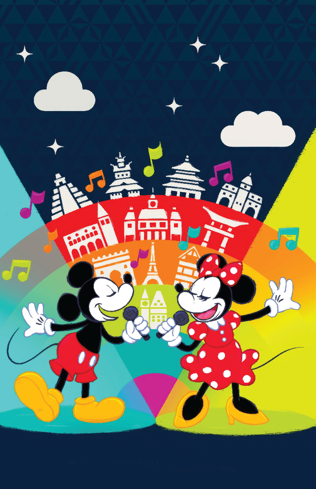 Epcot Disney Mickey Minnie Mouse 13x19 Satin Art Print Poster