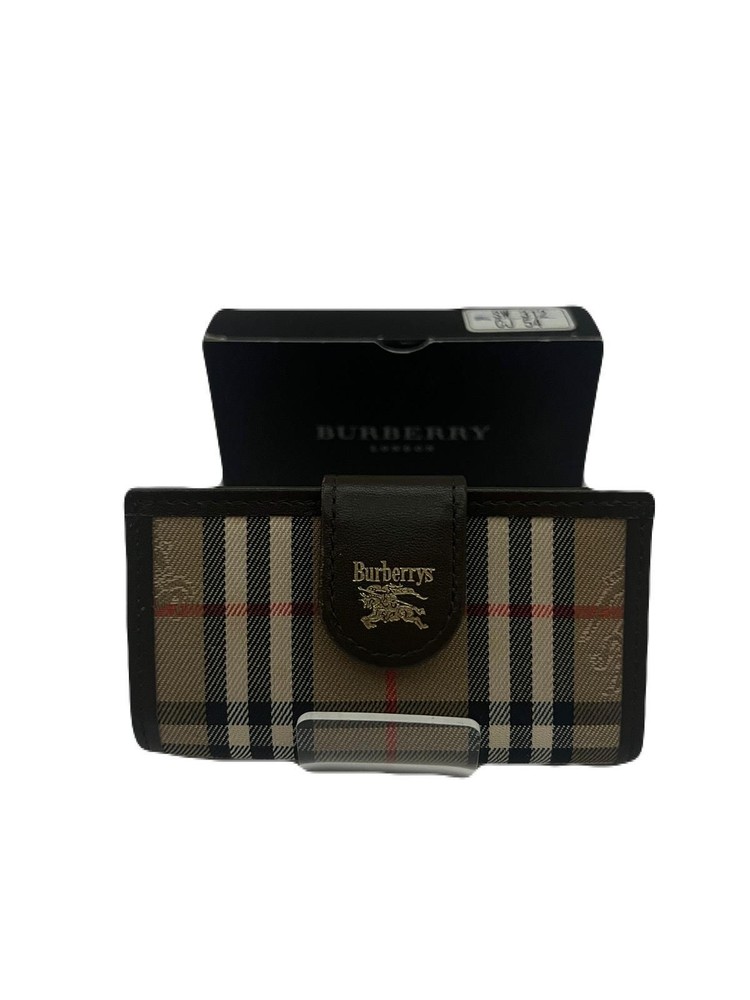Burberry Brown Leather Key Wallet with 4 Hooks and Original Box E0516-28 Pre-Owned