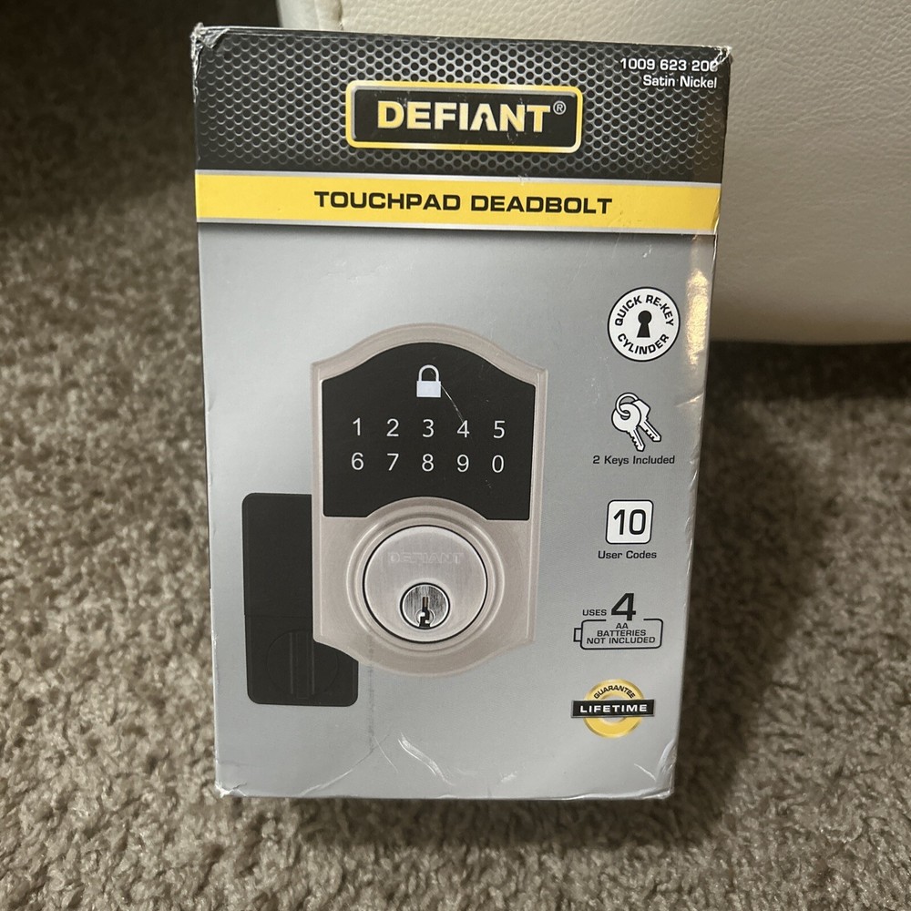 Defiant 10-User Satin Nickel Touchpad Deadbolt  