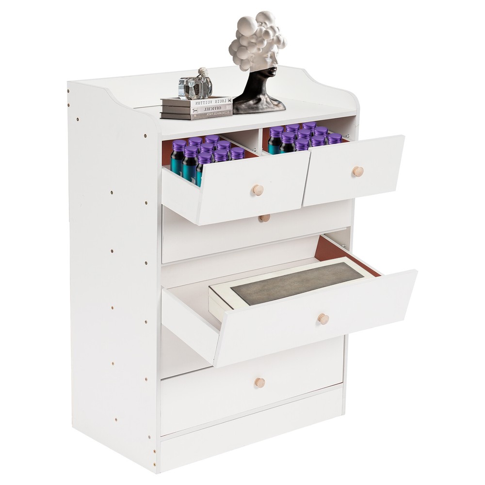 Tall 6-Drawer Clothing Storage Cabinet for Bedroom Organization