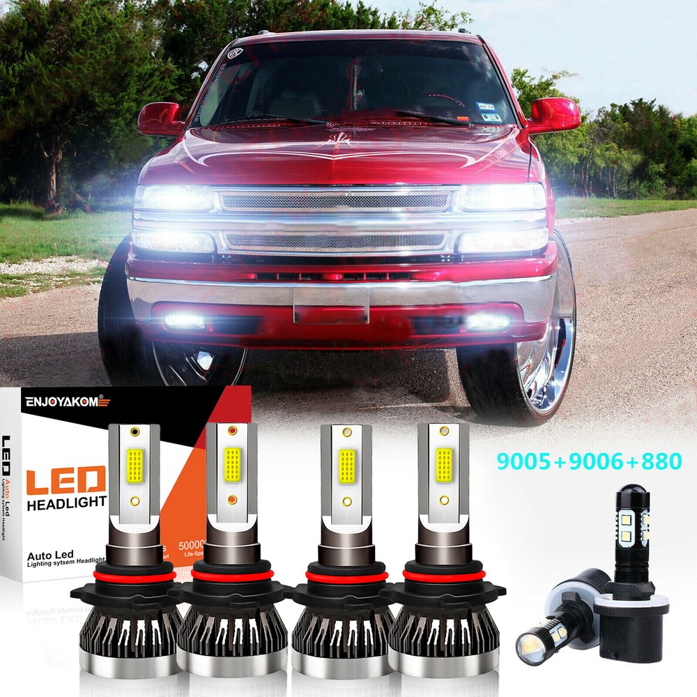 For Chevrolet Tahoe 2001-2006 -6x Combo LED Headlight High Low + Fog Light Bulbs