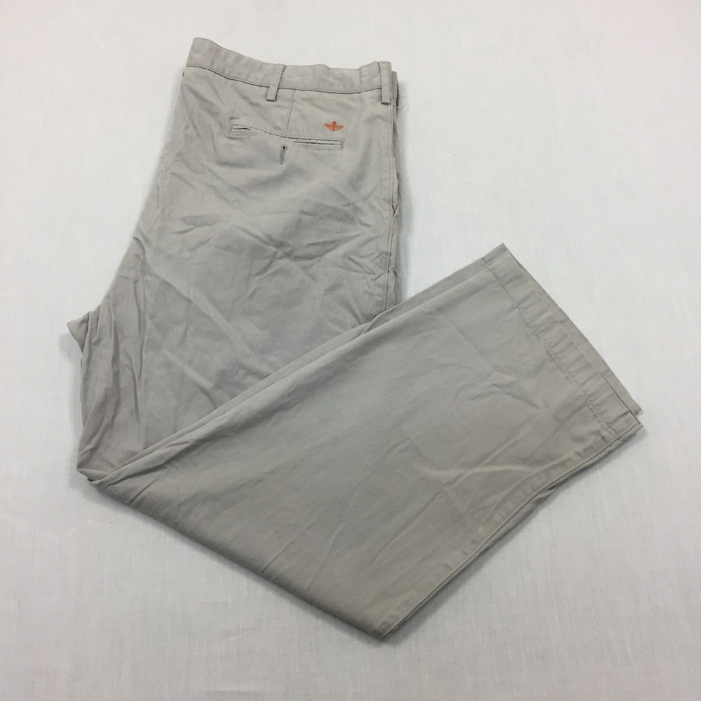 Dockers Mens Straight Fit Cotton Chino Pants 40W 30L Grey