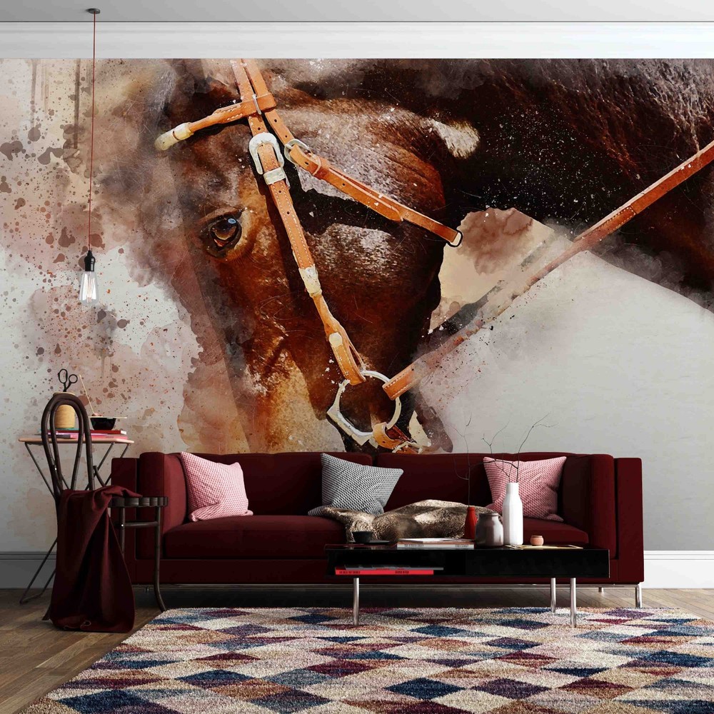 3D Horse Animal Watercolor Wall Murals Wallpaper Murals Wall Sticker