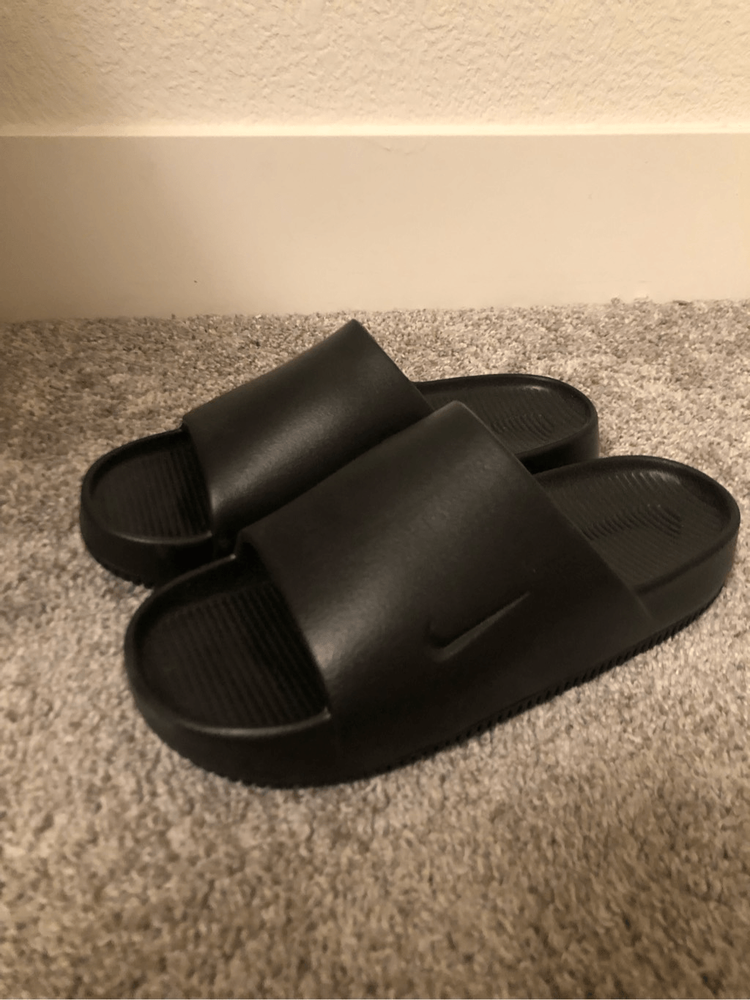 Nike Calm Slide Men Size 8 Women Size 9 Black Comfort Sandal