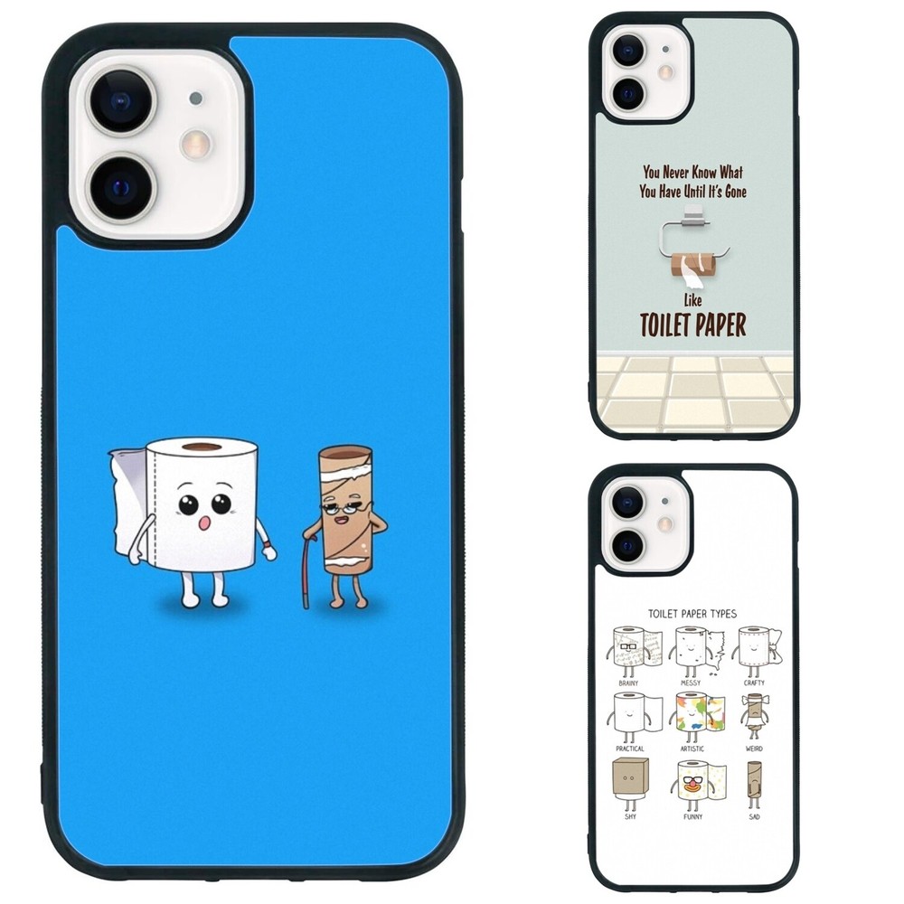 Lightweight Funny Toilet Paper Printed Case for iPhone SE4 12 13 14 15 16 Pro Max