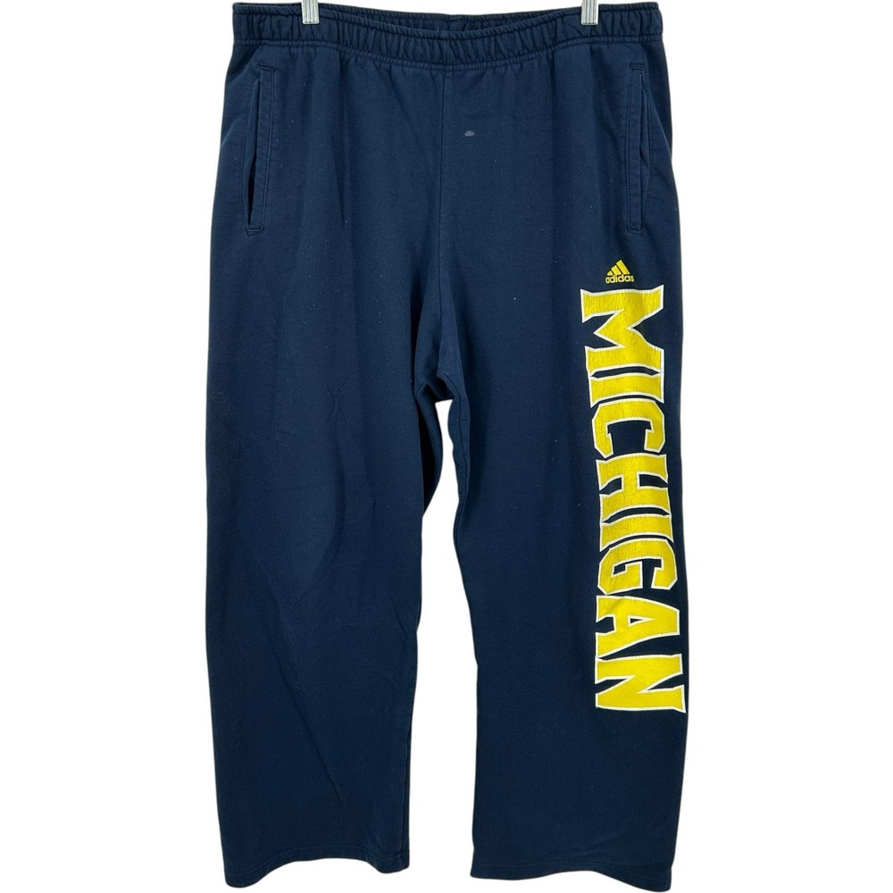 VTG y2k men's Adidas University of Michigan Wolverines wide leg baggy sweatpants