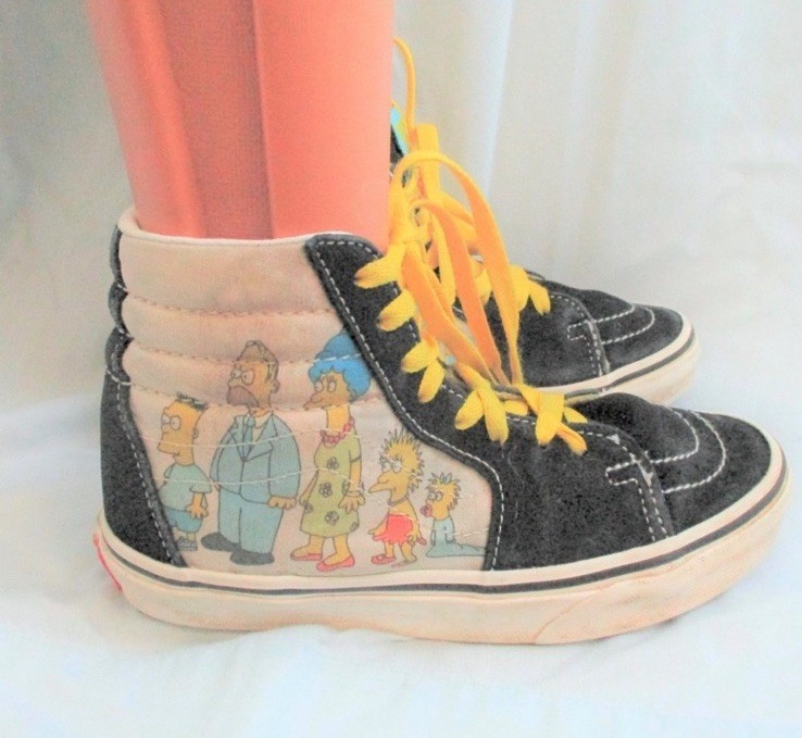 Vans Off The Wall Exclusive Simpsons Edition Boys High Top Sneakers Size 3.5Y
