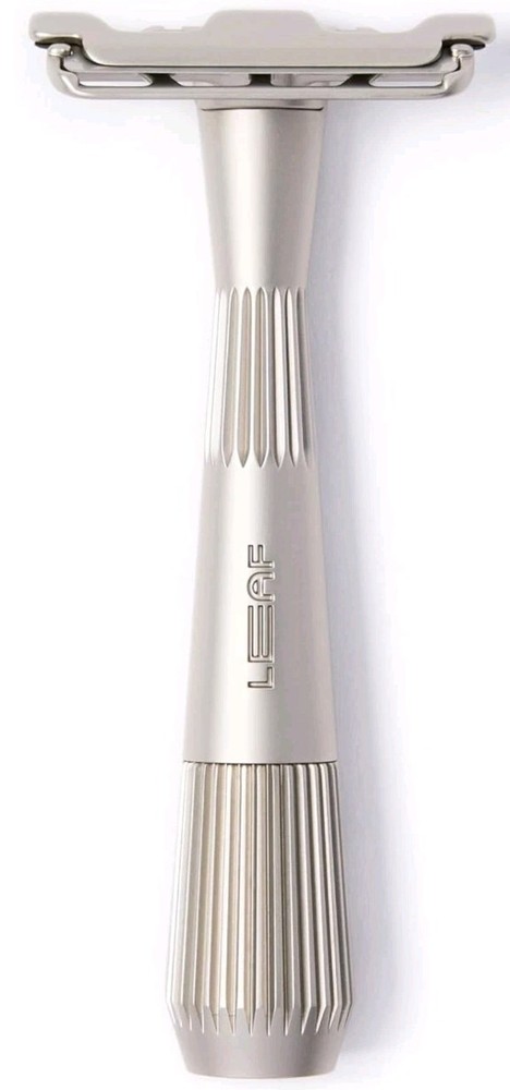 Leaf Shave Twig Razor Silver All Metal Eco-Friendly with 5 Stainless Blades