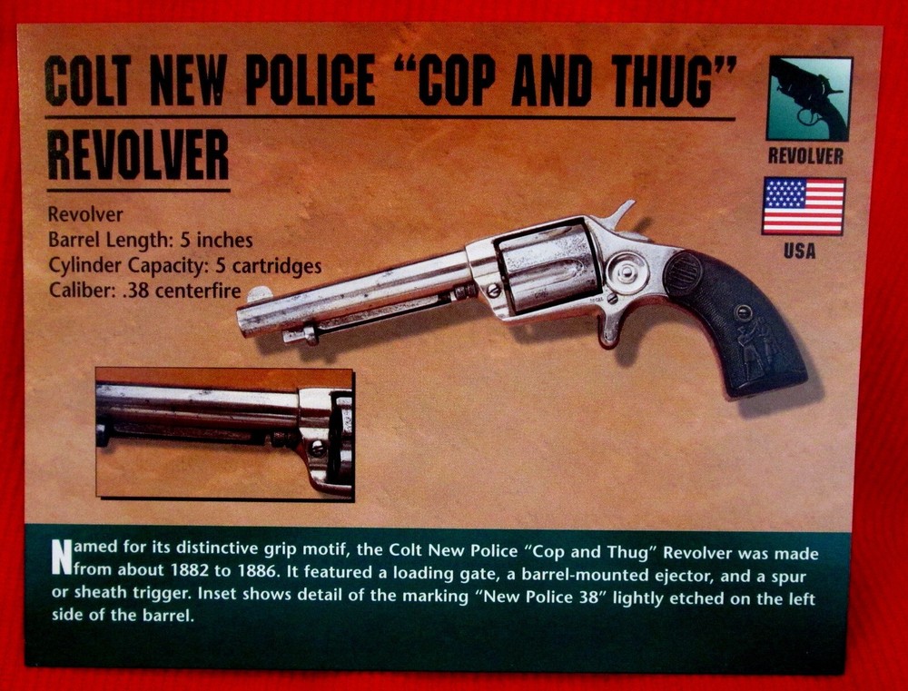Colt New Police Cop and Thug Revolver Classic Firearms Photo Card u