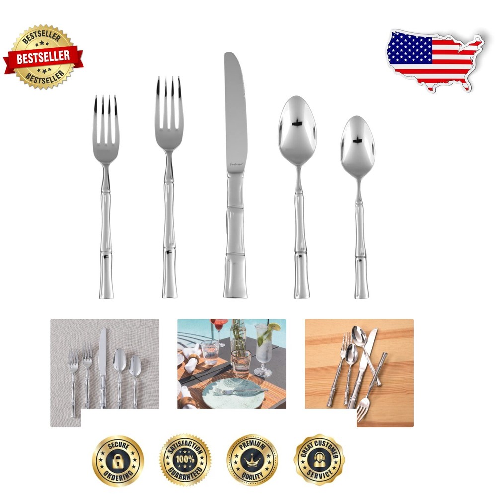 Royal Pacific 5-Piece Flatware Set for One - Dishwasher Safe Silver Utensils