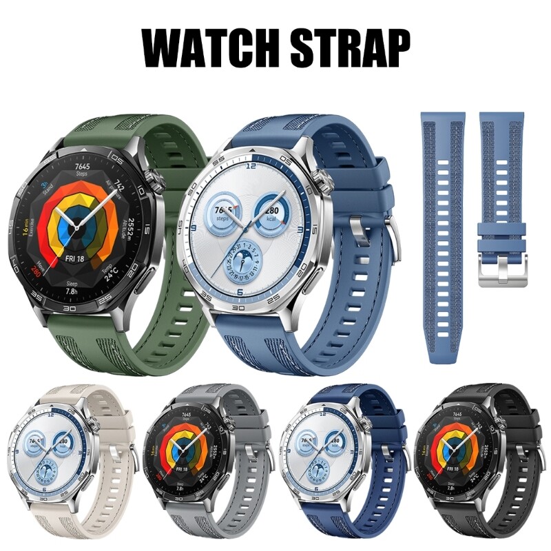 Durable Silicone Replacement Strap Flexible Wristband Compatible with Huawei Watch GT5 and GT5 Pro 46MM