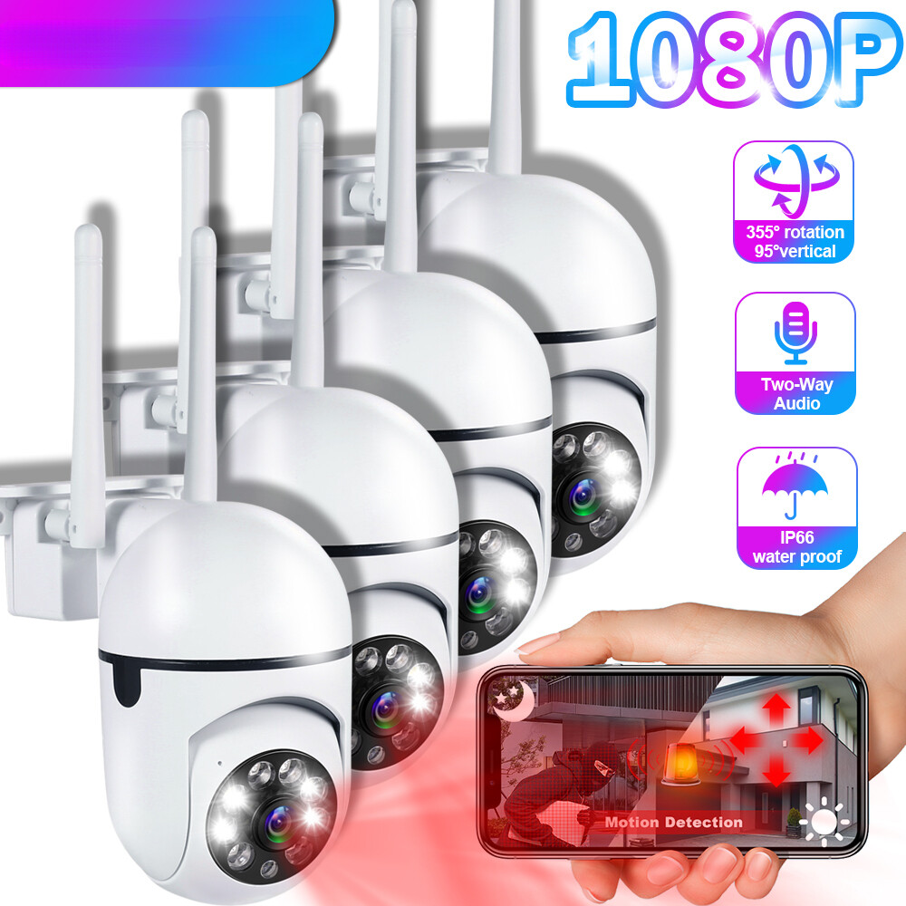 1080P 4-Pack Outdoor WiFi Waterproof Wireless Home Security Camera Alarm System