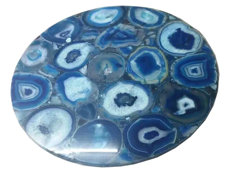 Blue Agate Coffee Table Top with Natural Slab for Holiday Sale  -image