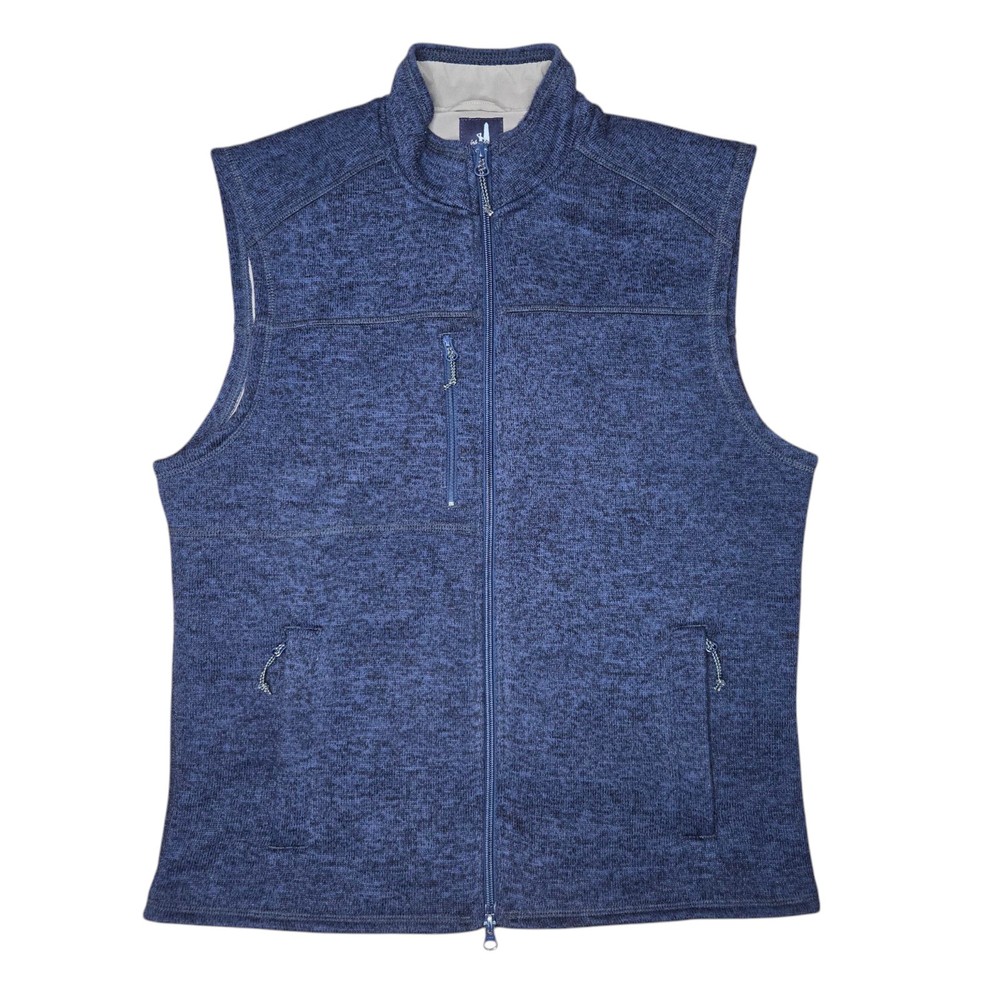 Johnnie'O Men's WES Casual Fleece Vest Jacket Size Medium  Wake Navy Blue