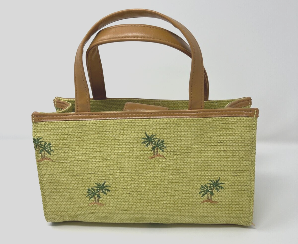 Новый без ценников Sunny Hawaii соломенная Дамская сумка сумочка вышитые пальмы