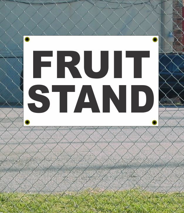 2x3 Fruit Stand Black & White Banner Sign New Discounted Price Free Shipping