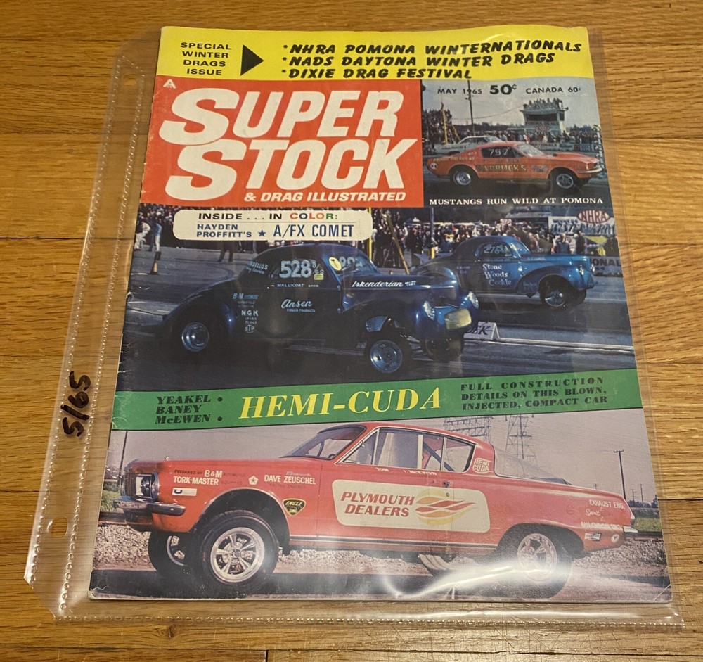 1965 Super Stock Drag Racing Magazine Hemi Cuda Plymouth Dealers