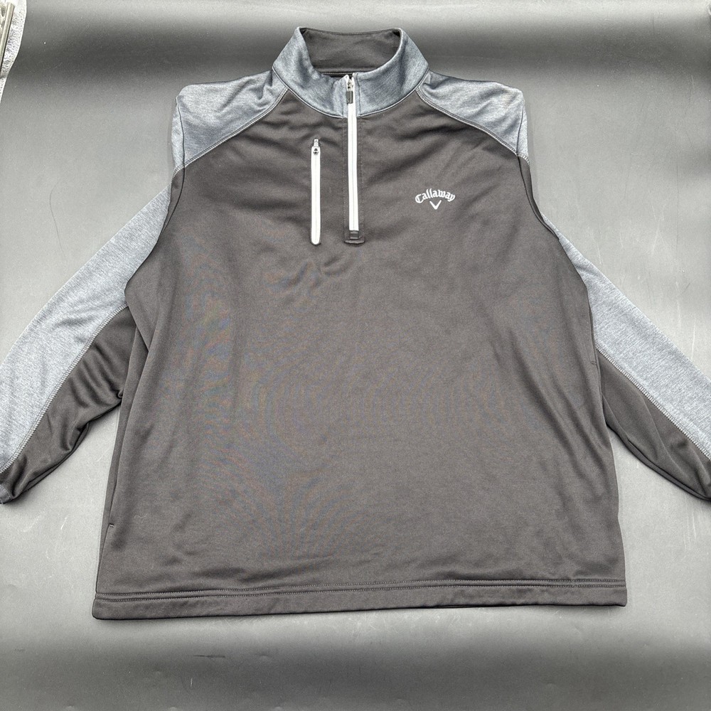 Callaway Sweatshirt Mens Medium Black Pullover Sweater Quarter Zip Golf Mock