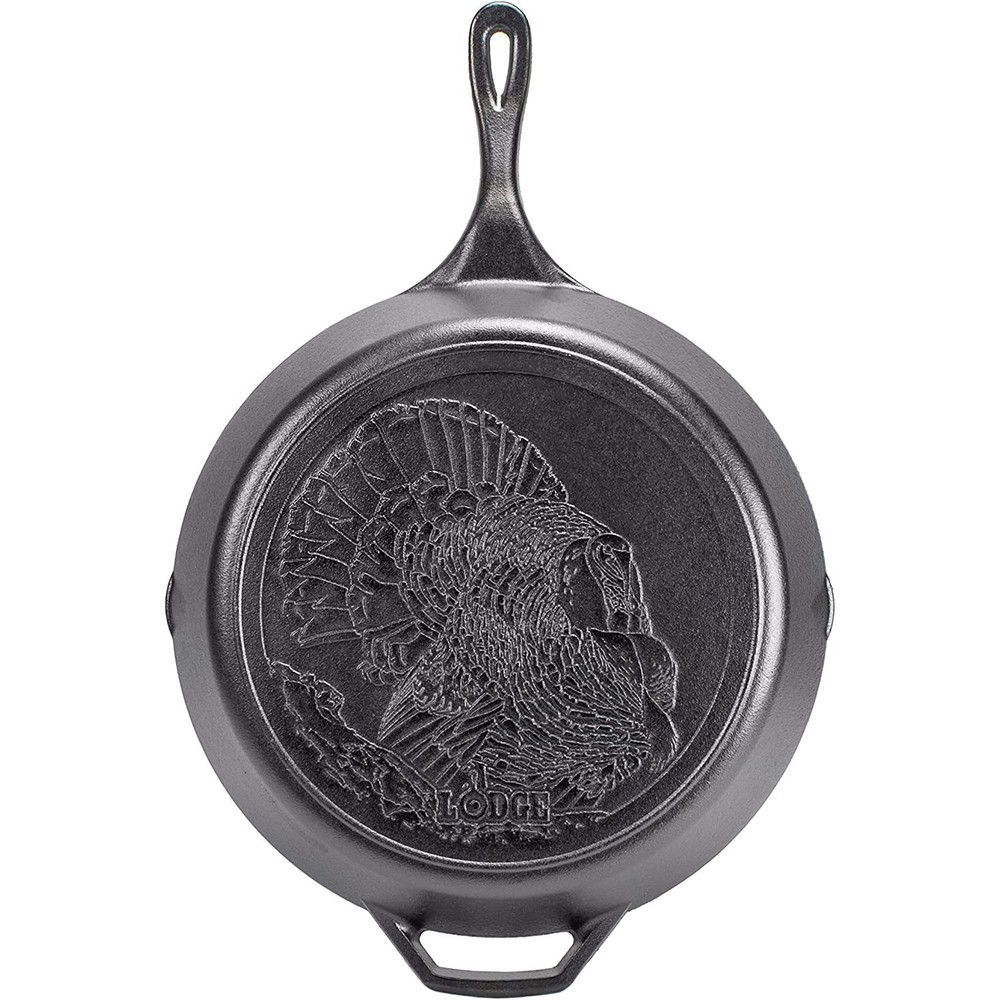 Lodge Pre-Seasoned Cast Iron Turkey Skillet Wildlife Series 13.25 Inches