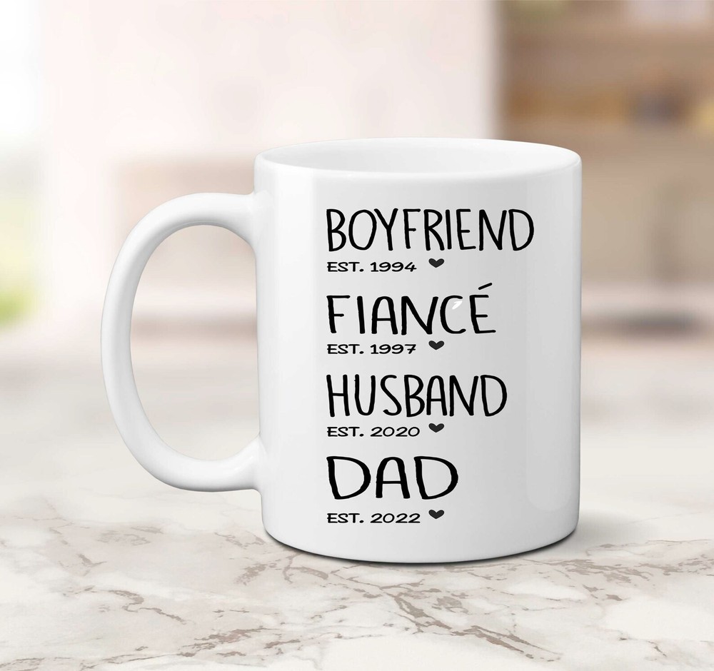 Boyfriend Fiance Husband Dad Mug Pregnancy Reveal Pregnancy Announcement First T
