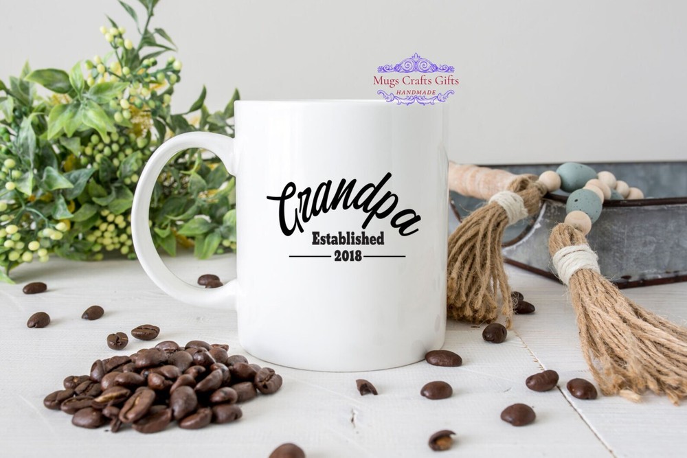 Grandpa Established 2018 Mug Tumbler Cute Coffee Tumbler Mug Coffee Grandfather