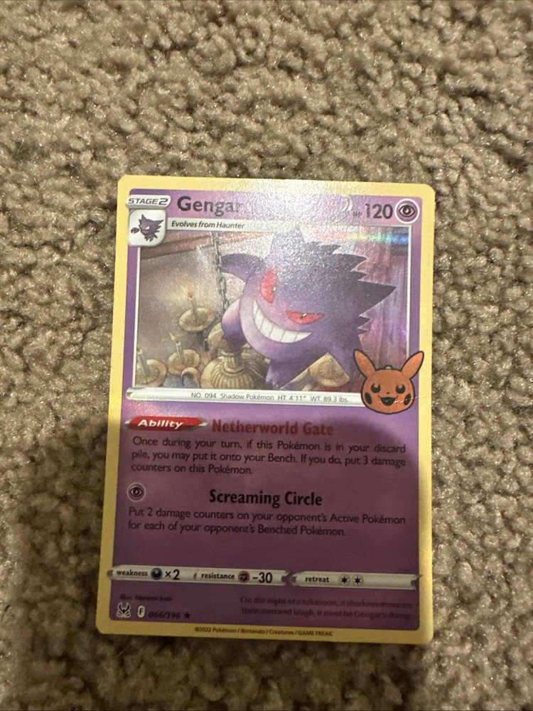 Pokemon Gengar Holo 2022 Trick or Trade Halloween Stamped Card 66/196