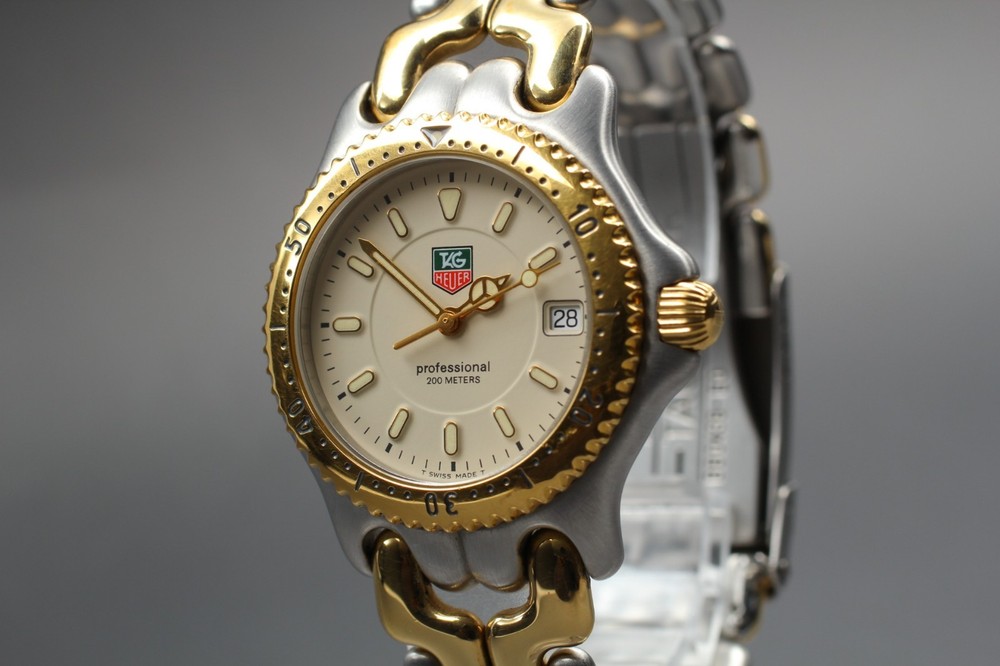 [NEAR MINT] TAG Heuer Professional 200 WG1221-K0 S/EL Gold 35mm Qz Men's Watch