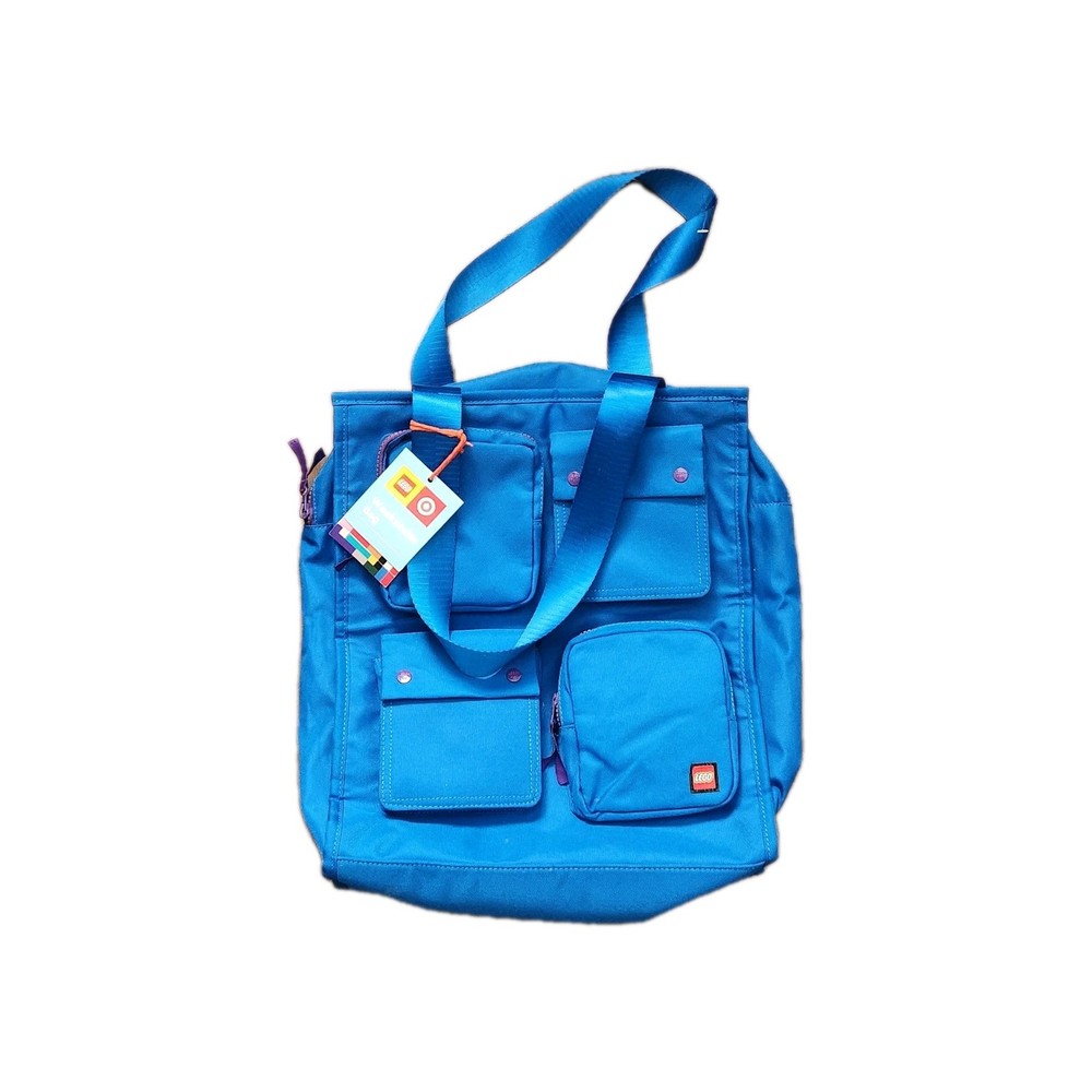 Lego Weekender Tote Bag BLUE, Target Exclusive BRAND NEW Purple Zipper Canvas