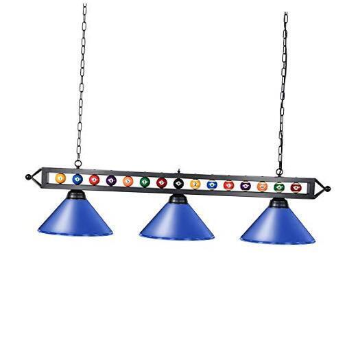59'' Hanging Pool Table Light Fixture for Game Room Beer Party, Ball Blue