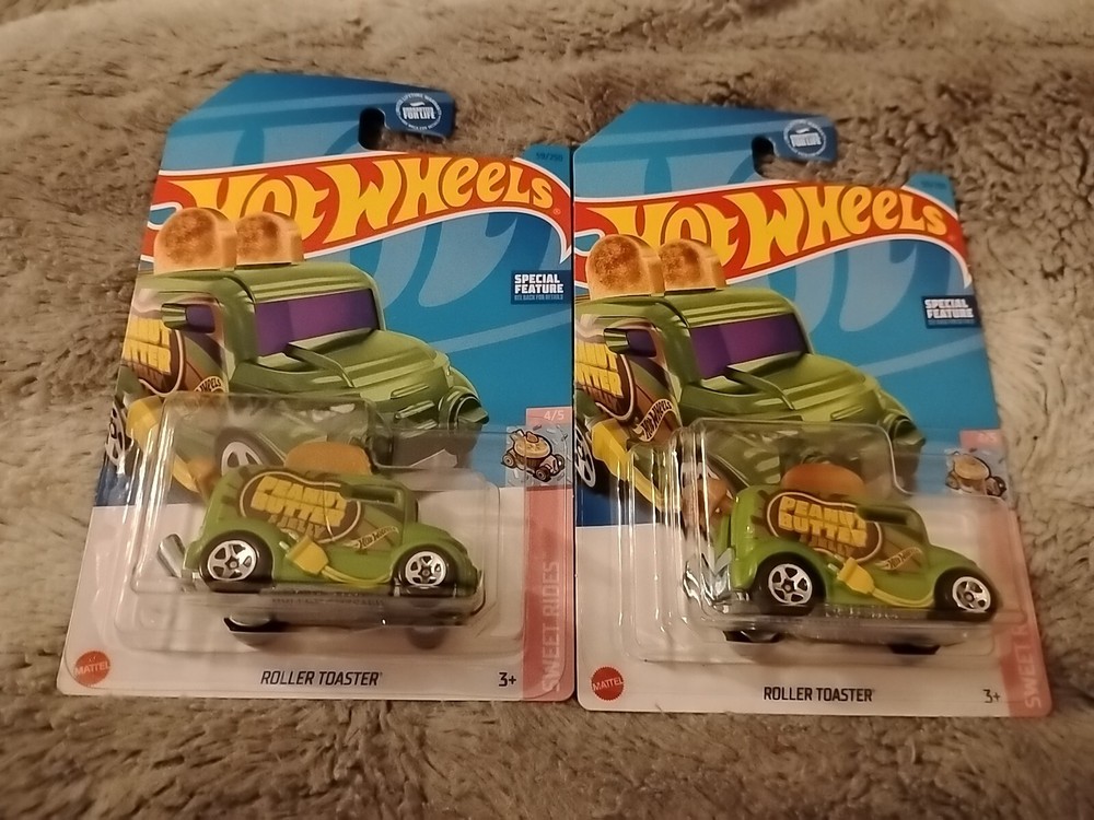 HOT WHEELS ROLLER TOASTER IN GREEN 59/250 SWEET RIDES SERIES 4/5 NIP Lot Of 2