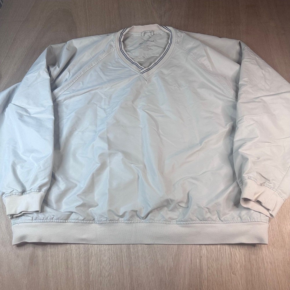 Eddie Bauer XXL Windbreaker Pullover Jacket Beige V-Neck Lightweight