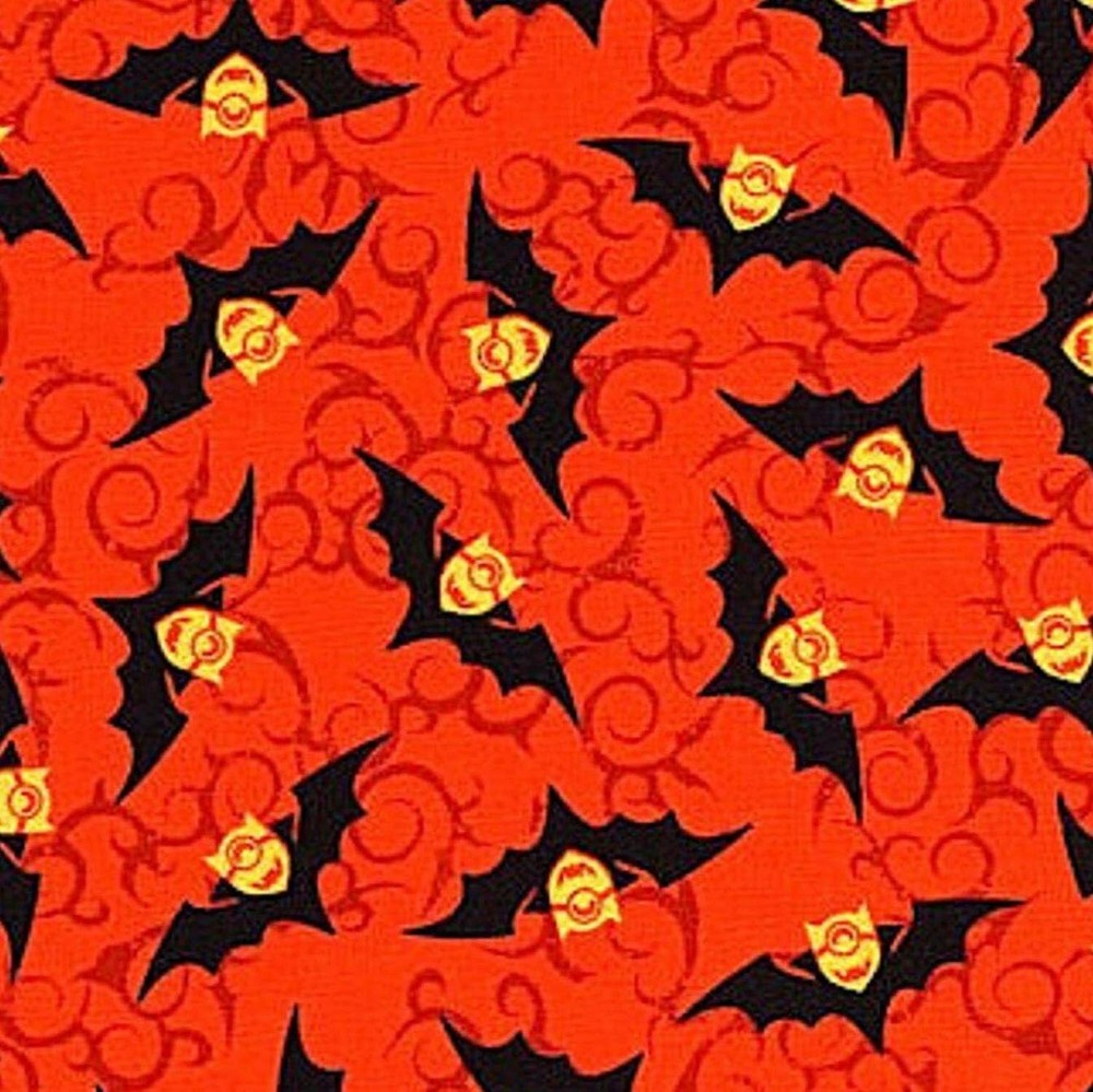 Despicable Me Halloween Minion Bat Orange 100% Cotton Fabric by The Yard