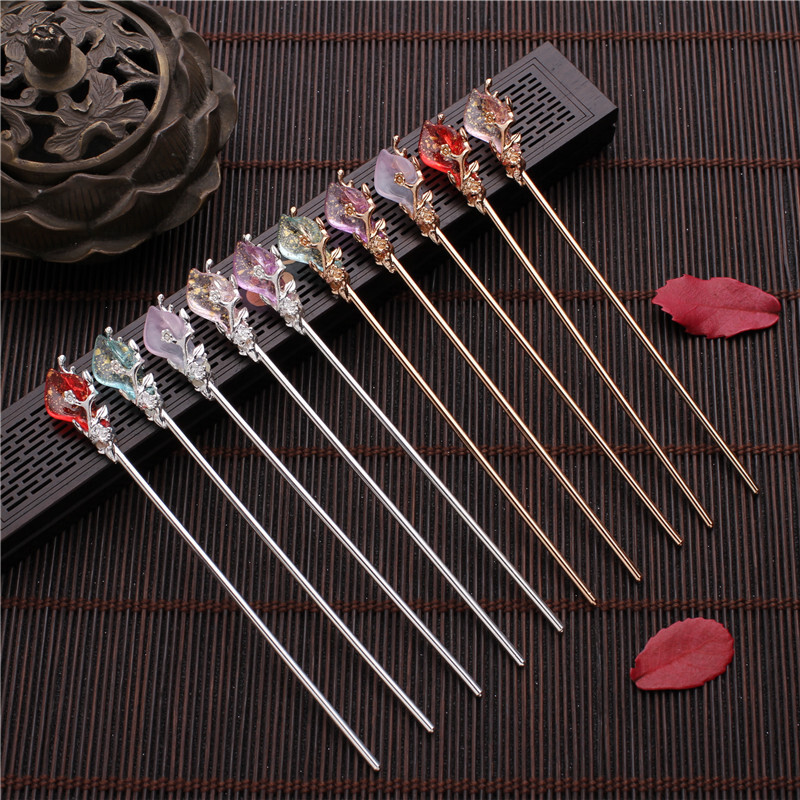 Women Chinese Style Hair Stick Fork Vintage Chopsticks Hairpin Headwear Jewelry.