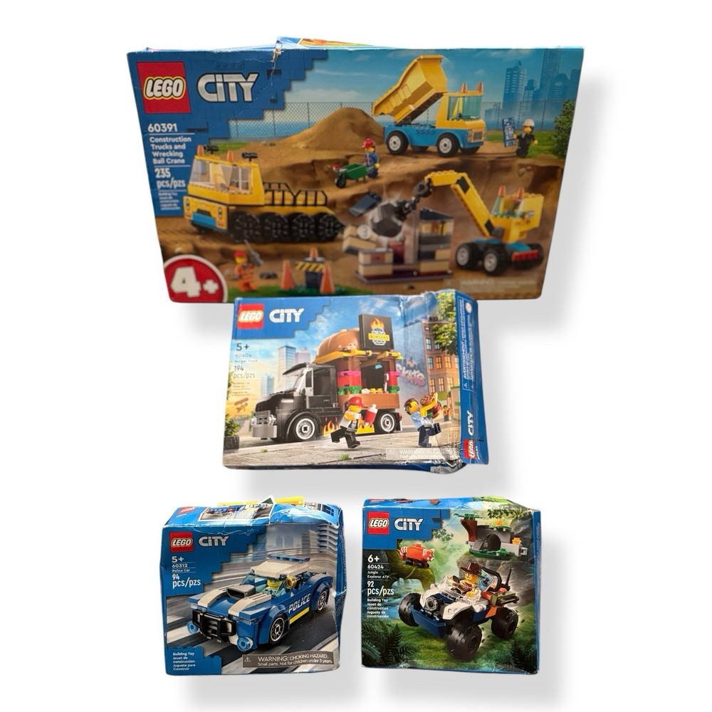Lego City 4-Pack Bundle with Police Station Fire Truck and More Sets 60391 60404 60312 60424