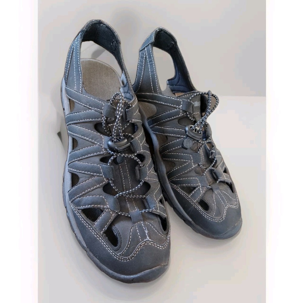 NORTHSIDE Burke Men's Water Camp Sandals Sz 1 Black Gray Kayak Fishing Boating