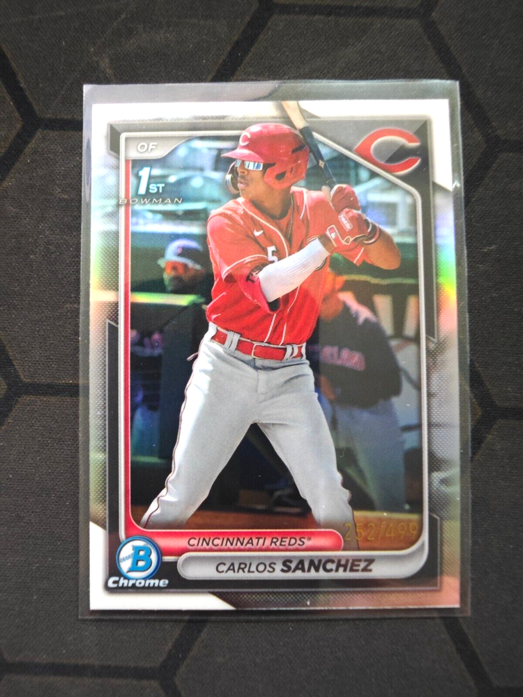 2024 Bowman Chrome Baseball Chrome Refractor 1st RC Carlos Sanchez 252/499