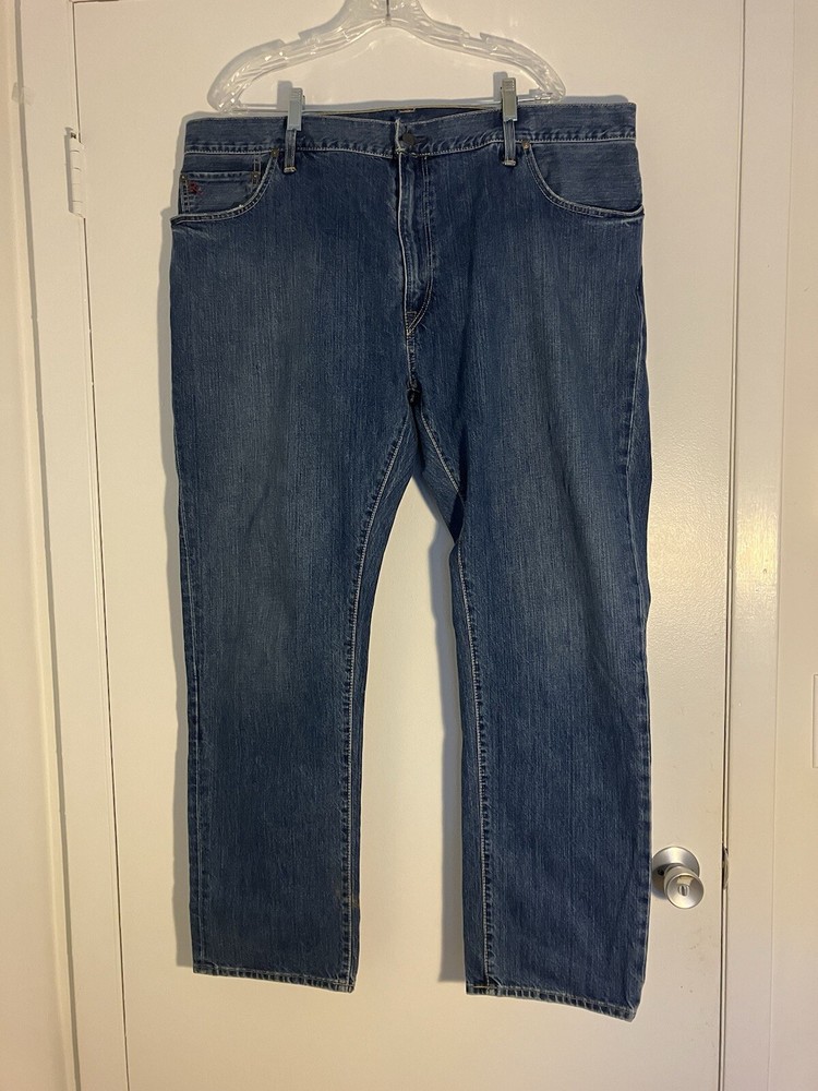 Polo Ralph Lauren Jeans Mens 42Bx32 Selvedge RL Blue Denim Straight Leg Mexico