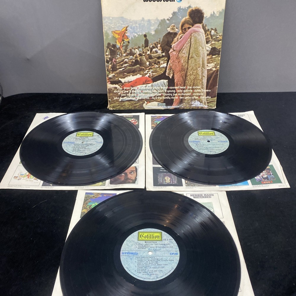 The Music of Woodstock Original Soundtrack Album 3 Vinyl Record Set Vg VG+1970