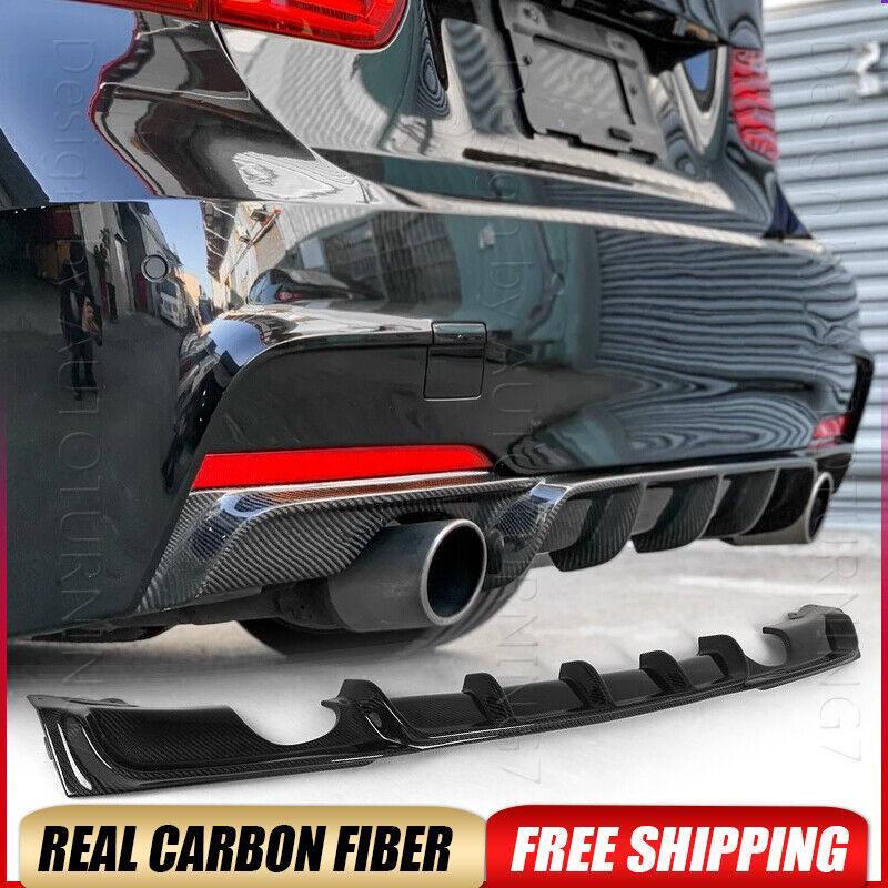 FOR BMW F30 320i 325i 328i MSPORT 12-18 REAL CARBON REAR BUMPER DIFFUSER SPOILER